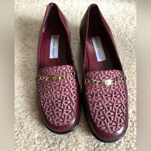 Etienne Aigner Women’s Leather Loafers - Oxblood Burgundy size 7